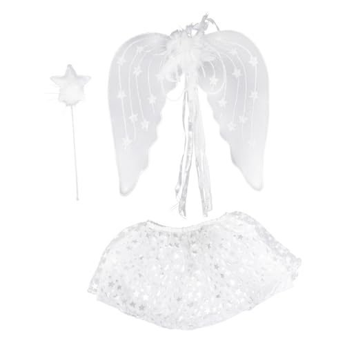 Kisangel 3 Teiliges Set Dreiteiliges Set Mit Kurzem Rock Zauberstab Engelskostüm Party Anzug Cosplay Kostüm Party Cosplay Engelsflügel Feenkostüm Engels Anzug Weißer Stoff Kisangel 3 Teiliges Set Dreiteiliges Set Mit Kurzem Rock Zauberstab Engelskostüm Party Anzug Cosplay Kostüm Party Cosplay Engelsflügel Feenkostüm Engels Anzug Weißer Stoff von Kisangel