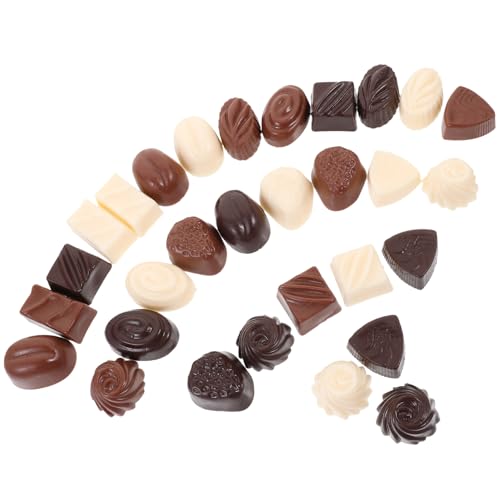 Kisangel 30 Stück Food-Dessert-Modell gefälschte Pralinen gefälschtes Essen zur Präsentation Choc Schaufensterdekoration Geschenkidee multifunktionales Schokoladenmodell Tafelschokolade PVC von Kisangel