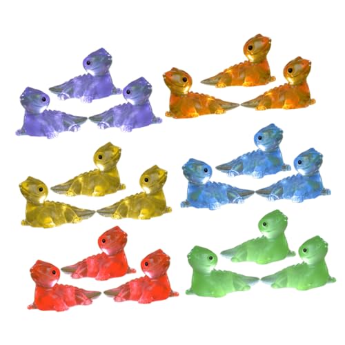 Kisangel 30 Stück Leuchtende Echsenschmuck Figur Leuchten Dekoration Klein Künstlich Dinosaurier Gecko Reptilien-eidechsenfigur Winzig Ornament Drinnen Geckos Erwachsene Mini Party Harz von Kisangel
