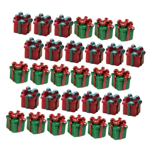 Kisangel 30 Stück Miniatur Weihnachtsgeschenkboxen aus Stabilem Resin Detailgetreue Puppenhaus Deko Rot und Grün Kompakte Mini Geschenkverpackungen für Basteln und Festliche Tischdekoration von Kisangel