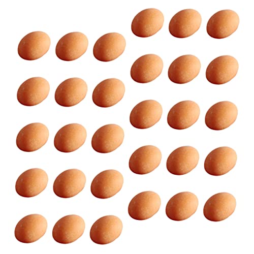 Kisangel 30 Stück Miniatur für kinderspielzeug spielsachen für hühner Toys for Mini-Eier-Dekorationen künstlich Mini-Ei- Harz Light Brown von Kisangel