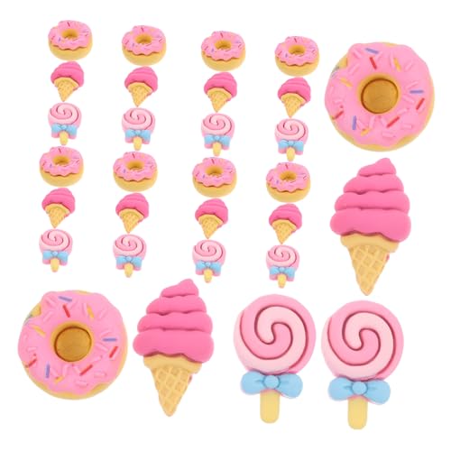 Kisangel 30 Stück Schmuckzubehör Aus Kunstharz Eiscreme Süßigkeitenformen Süßigkeiten Dekorationen Künstliche Süßigkeiten Anhänger Donut Bastelarbeiten Schmuck Kunstharz von Kisangel
