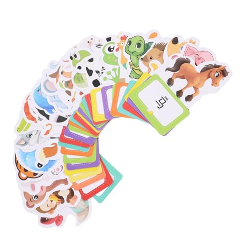 Kisangel 30 Stück Spielkarten tragbare Lernkarten tragbares Kinderspielzeug Interessantes Kinderspielzeug Kinderzubehör Cartoon-Lernkarten Kleinkind-Flash-Karte Papier von Kisangel
