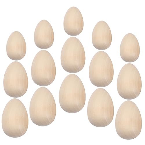 Kisangel 30 Stück Teiliges Holz Eier DIY Bastelset mit Glatte Oberfläche Bemalbare Holz Eier für Dekorative Simulationseier für Osterdeko und Kisangel 30 Stück Teiliges Holz Eier DIY Bastelset mit Glatte Oberfläche Bemalbare Holz Eier für Dekorative Simulationseier für Osterdeko und von Kisangel