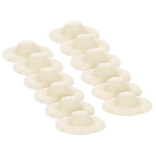 Kisangel 30 Stück Teiliges Mini Strohhut Miniatur DIY Puppenhaus Dekoration Gewebte Handwerks Hüte aus Hautfreundlich Vielseitig für Bastelprojekte Haarschmuck und Wohnaccessoires von Kisangel