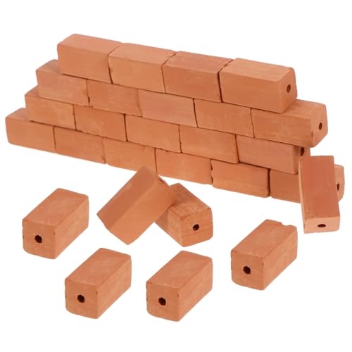 Kisangel 30 Stück Teiliges Mini Ziegelstein aus Realistische Miniatur Bausteine für DIY Puppenhaus Modellbau Sandtisch und Architektur und Langlebig für Kreative Bastelprojekte von Kisangel
