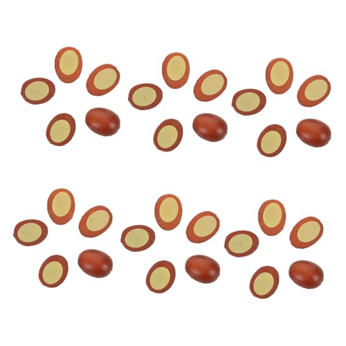 Kisangel 30 Stück Teiliges Miniatur Nachbildung Gekochter Eier Realistische Mini Boiled Eggs für Puppenhaus Dekoration DIY Bastelprojekt Zubehör als Lernspielzeug und Fotorequisite von Kisangel