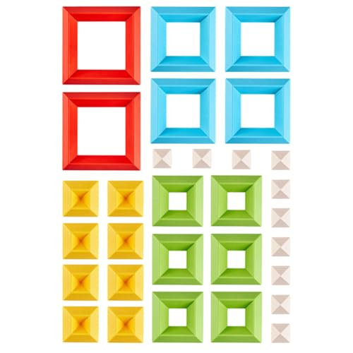 Kisangel 30 Stück Teiliges Set Bausteine Lernspielzeug zur Farben und Formenentwicklung für Kleinkinder Stabil und Langlebig für Kreatives und Motorische Fähigkeiten von Kisangel