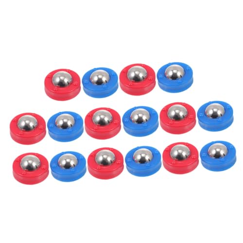 Kisangel 32 Stück Teiliges Mini Shuffleboard Pucks mit Roten und Blauen Rollperlen Vielseitiges Zubehör für Tischfußball Shuffleboard Spiele Einfach zu Montieren Langlebig für von Kisangel