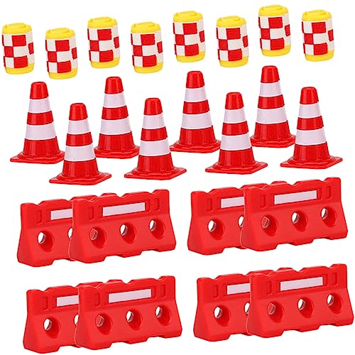 Kisangel 36 Stück Straßenschild Barrikade Verkehrszeichen für Orange verkehrserziehung verkehrsschilder simuliertes Parkspielzeug Mini-Verkehrszeichen Plastik von Kisangel