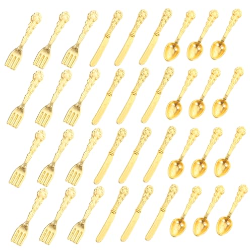 Kisangel 36Stücke Mini Besteck Set Teiliges Puppenhaus Zubehör Goldene Gabeln und Messer DIY Puppenhaus Szenen und Kreative Dekoration Hochwertige Modellaccessoires Kisangel 36Stücke Mini Besteck Set Teiliges Puppenhaus Zubehör Goldene Gabeln und Messer DIY Puppenhaus Szenen und Kreative Dekoration Hochwertige Modellaccessoires von Kisangel