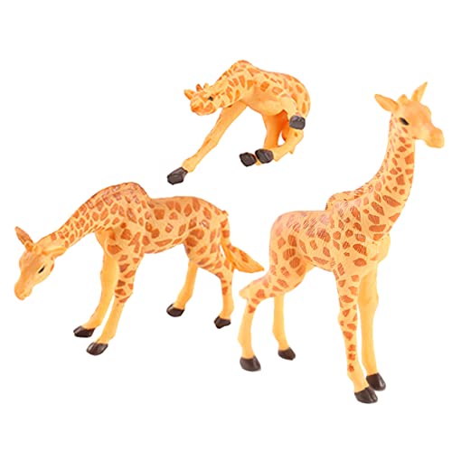 Kisangel 3St Ornamente botanisches Dekor Miniaturdekoration Cupcake-Topper Minitiere Modelle Pflanzendekor Tierdekorationen für zu Hause Giraffenstatue Sukkulenten schmücken Spielzeug PVC von Kisangel