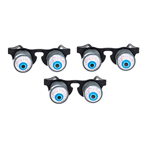 Kisangel 3Stücke Beängstigende Halloween Augapfelbrille Lustige Partybrille Für Halloween Masquerade Und Kostümparty Unisex Schwarz Spaßbrille Für Erwachsene von Kisangel