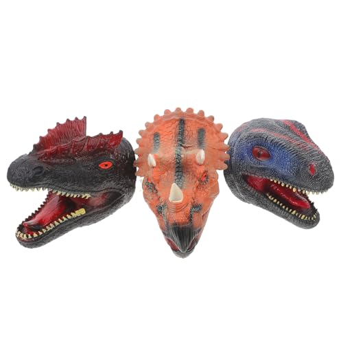 Kisangel 3Stücke Dinosaurier Handpuppen Für Triasaurus Doppelkronen Dino Velociraptor Kinderspielzeug Für Geschichten Und Aufführungen von Kisangel