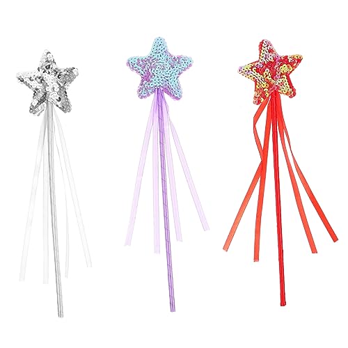 Kisangel 3Stücke Glänzende Feenstäbe Für Magische Cosplay Requisiten Für Halloween Und Kinderpartys Funkelnde Sternenstäbe von Kisangel