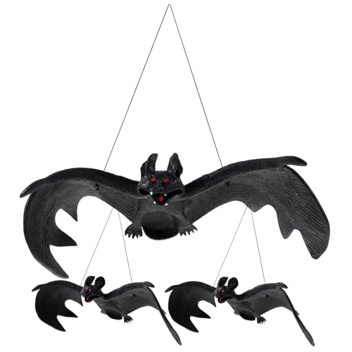 Kisangel 3Stücke Hängende Fledermaus Deko für Halloween Extra Große Verschleißfeste Anhänger für Gruselige Garten und Party Dekorationen für Schaurige Kisangel 3Stücke Hängende Fledermaus Deko für Halloween Extra Große Verschleißfeste Anhänger für Gruselige Garten und Party Dekorationen für Schaurige von Kisangel
