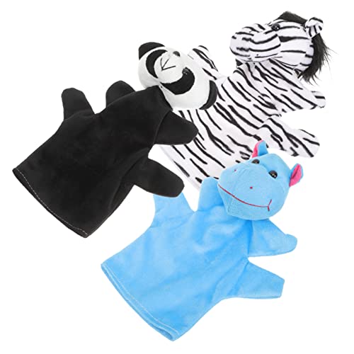 Kisangel 3Stücke Handpuppen Für Realistische Tierpuppen Aus Zebra Panda Pädagogisches Zur Geschichtenerzählung Und Interaktiven von Kisangel