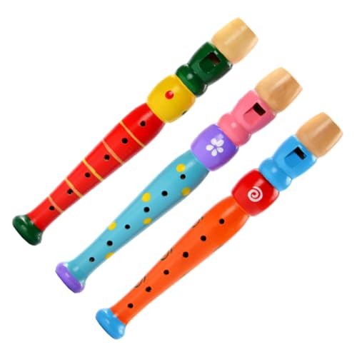 Kisangel 3Stücke Holz Piccolos Musikinstrumente Kreatives Musikalisches Für Blasinstrumente Zufälligen Farben Für Musikausbildung Und Spielspaß von Kisangel