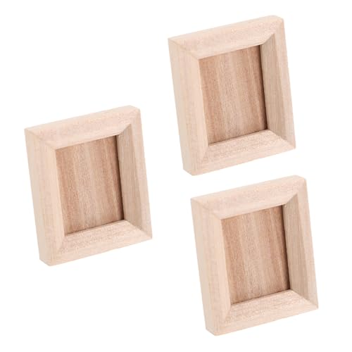 Kisangel 3Stücke Mini Bilderrahmen Aus Holz Für Puppenhaus Dekoration Kleine Fotorahmen DIY Zubehör Für Miniaturmodelle Accessoires Für Stilvolles Zuhause von Kisangel