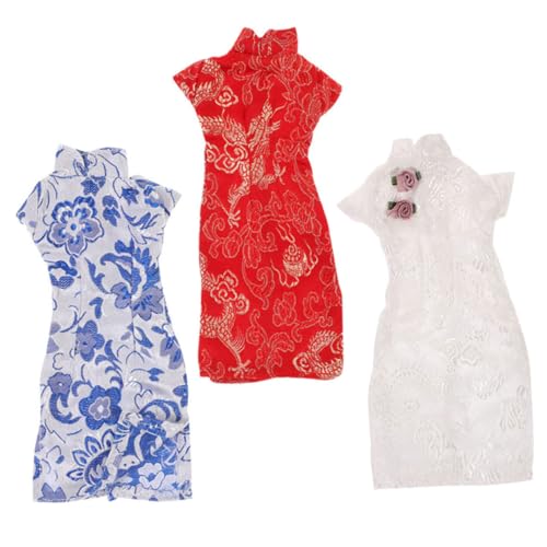 Kisangel 3Stücke Puppen Cheongsam Puppenkleid Für Puppen Klassisches Design Leicht Und Strapazierfähig Zum Ankleiden Und Verschönern Ihrer Puppen von Kisangel