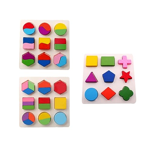 Kisangel 3Stücke Puzzle Teiliges Aus Pädagogisches Lernspielzeug Für Form Und Farbenerkennung Zur Frühen Entwicklung Für Jungen von Kisangel
