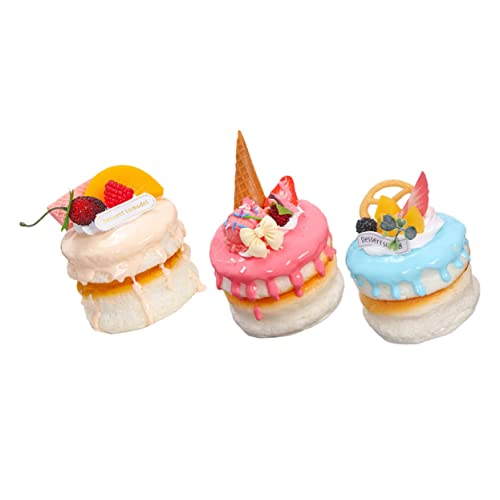 Kisangel 3Stücke Simulierte Kuchenmodelle Künstliche Dessertdekoration für Fotografie Hochzeiten und Partys Realistische Fake Dessert Requisiten für Kreative von Kisangel