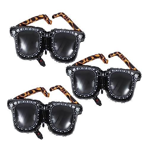 Kisangel 3Stücke Sonnenbrille Luftballons Retro Party Dekoration Aufblasbare Mikrofone für Disco Themenfeiern Requisiten für Musikfestivals und Halloween von Kisangel