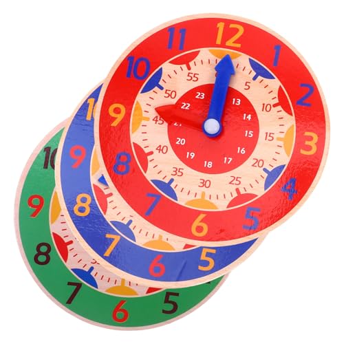 Kisangel 3Stücke Teiliges Kognitives Holzspielzeug Lernuhr für Pädagogische und Farberkennung Sicheres Material für Kleinkinder Fördert Spielerisches Lernen Kisangel 3Stücke Teiliges Kognitives Holzspielzeug Lernuhr für Pädagogische und Farberkennung Sicheres Material für Kleinkinder Fördert Spielerisches Lernen von Kisangel