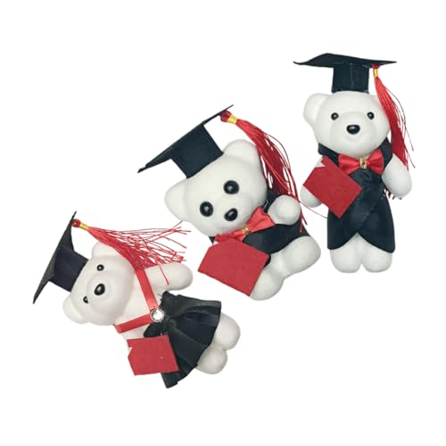 Kisangel 3pcs Abschlussgeschenk Doktor Doktor Absolvent Stofftiere Bär Plüsch Set Stoffer Für Kindergarten High School Und College Absolventen (Stehen, Sitzen, Rock) von Kisangel