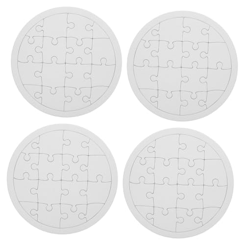 Kisangel 4 Blätter Blanko Puzzle DIY Unvollendete Blanko Zeichnung Blanko Puzzle Bastelpuzzle Blanko Zeichnungspuzzle Blanko Zeichnungspuzzle Bastelpuzzle Kinderpuzzle von Kisangel