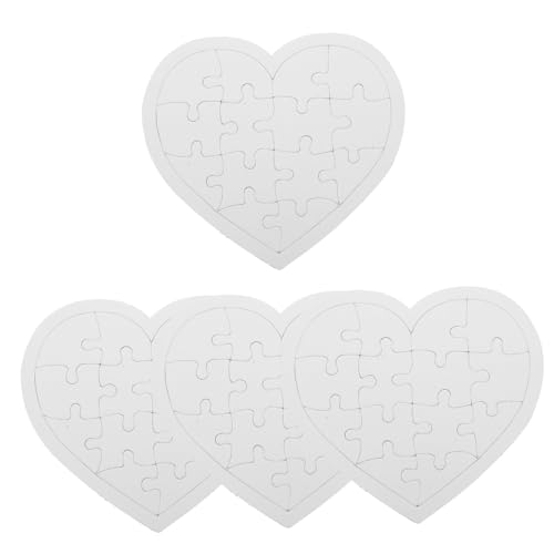 Kisangel 4 Blätter Malen Und Einfügen DIY Weiß Zu Malen Handwerk Puzzle Blank Jigsaw Papier von Kisangel