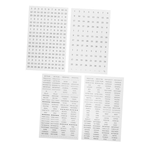 Kisangel 4 Blätter Planer Sticker Transparent Selbstklebend Vielseitig für Journal Kalender to Do Listen DIY Tagebuch Wasserfest für Terminplanung und Organisationsbedarf Kisangel 4 Blätter Planer Sticker Transparent Selbstklebend Vielseitig für Journal Kalender to Do Listen DIY Tagebuch Wasserfest für Terminplanung und Organisationsbedarf von Kisangel