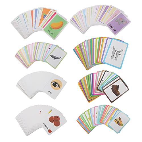 Kisangel 4 Boxen Lernkarten für Boxen mit Tieren und Früchten Kognitive Entwicklung Spielkarten für Vorschule und Zuhause Fördert Sprachtherapie und Frühes Lernen von Kisangel