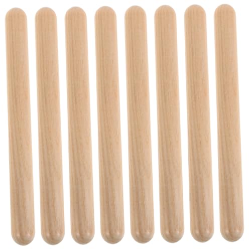 Kisangel 4 Paare Holz Rhythmusstäbe Orff Percussion Instrumente Naturholz Musikstäbe für Vorschule Musikunterricht und Früherziehung von Kisangel