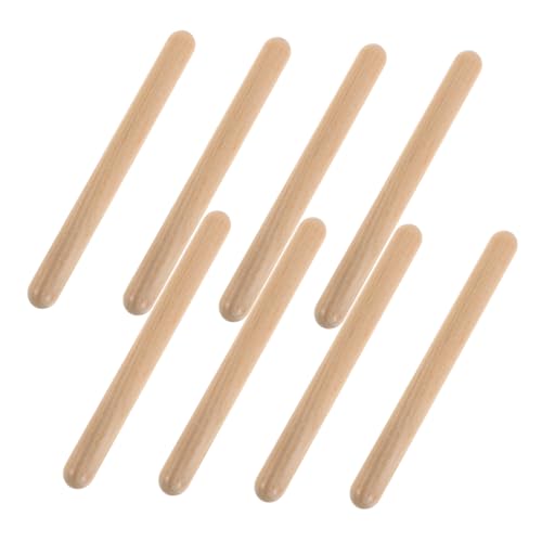 Kisangel 4 Paare Schlagzeug Trommelstöcke Musikstöcke Claves Musikinstrument Rhythmus-Sticks Fitness-Rhythmus-Stick Holz Khaki von Kisangel