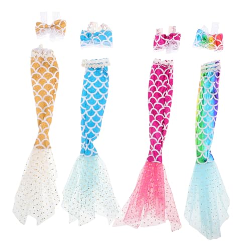 Kisangel 4 Sätze Babypuppenkleidung Puppenkleidung Für Meerjungfrauen Puppe Verkleiden Zubehör Bademode Für Meerjungfrauen Zubehör Für Puppenkostüme Glitzerndes Meerjungfrauenkleid Stoff von Kisangel