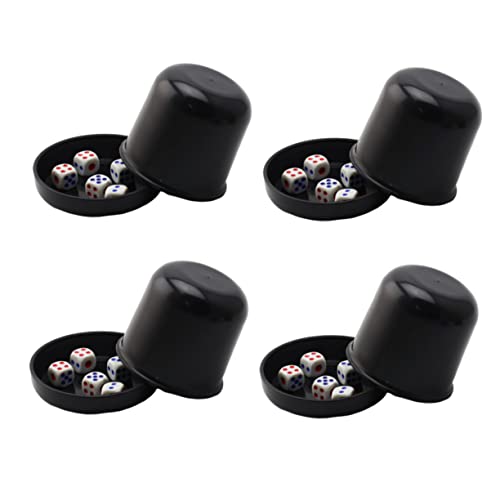 Kisangel 4 Sätze Bruchfeste Tasse Rechts Spiel Geformt Lustig Würfelbecher Groß Party Rollen Jumbo Schwarze Black von Kisangel