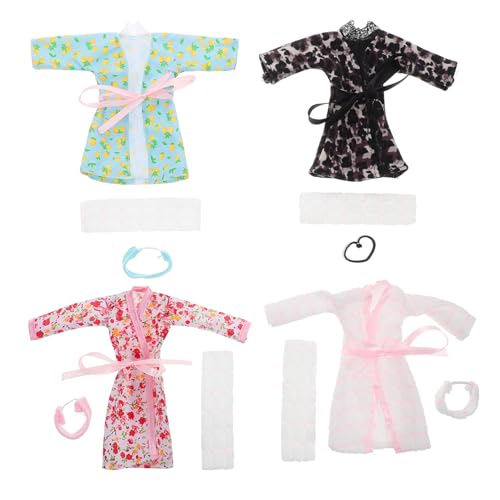 Kisangel 4 Sätze Mini Puppen Bademantel Set mit Handtuch und Stirnband Teiliges Zubehör für Puppen Vielseitig Einsetzbar als Nachtkleid Pyjama oder Bademantel für Kreatives Kisangel 4 Sätze Mini Puppen Bademantel Set mit Handtuch und Stirnband Teiliges Zubehör für Puppen Vielseitig Einsetzbar als Nachtkleid Pyjama oder Bademantel für Kreatives von Kisangel