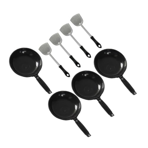 Kisangel 4 Sätze Puppenhaus-Pfanne spielzeugküche Toy Kitchen Modellpfannen Spielzeugkochgeschirr mini pfannenwender spielzeuge Puppenzubehör Miniaturkochgeschirr Miniatur-Handwerk Plastik von Kisangel