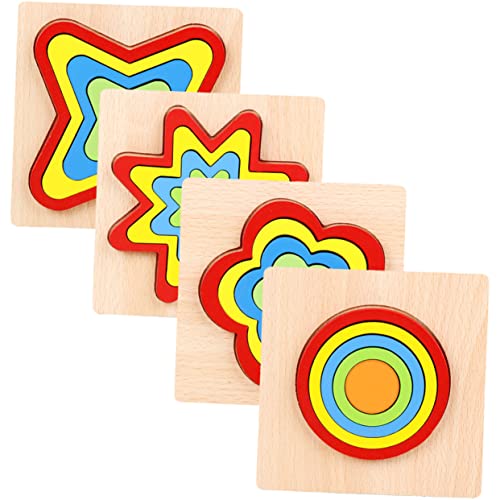 Kisangel 4 Sätze Teiliges Regenbogen Holzpuzzle für Pädagogisches Formenerkennung Leicht und Tragbar für Frühes Lernen Kisangel 4 Sätze Teiliges Regenbogen Holzpuzzle für Pädagogisches Formenerkennung Leicht und Tragbar für Frühes Lernen von Kisangel