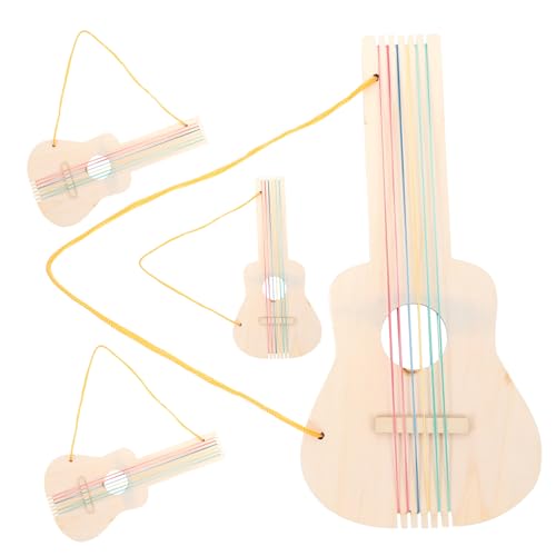 Kisangel 4 Sätze kinderinstrumente musikinstrumente Instrument Handwerkskunst für Unbemalte Gitarre DIY Leere Gitarre DIY-Musikinstrument herstellen Holz von Kisangel