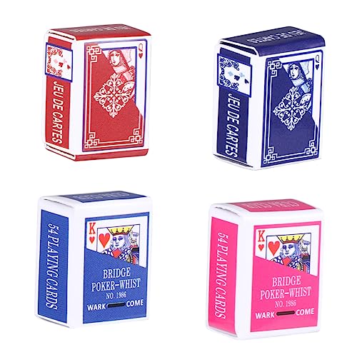 Kisangel 4 Satz Miniatur Pokerkarten Teiliges für Puppenhaus und Brettspiele Bunte Mini Spielkarten für DIY Projekte und Kreative Bastelarbeiten Kisangel 4 Satz Miniatur Pokerkarten Teiliges für Puppenhaus und Brettspiele Bunte Mini Spielkarten für DIY Projekte und Kreative Bastelarbeiten von Kisangel