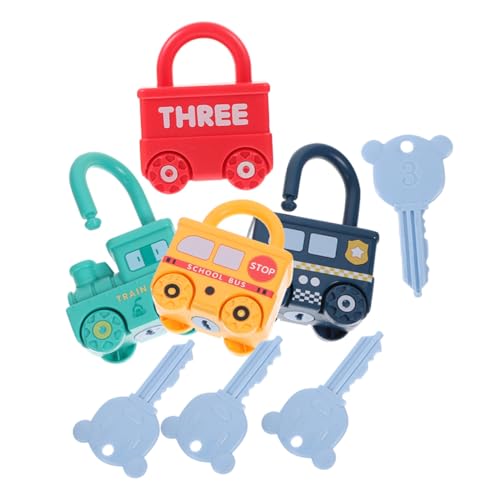 Kisangel 4 Satz Montessori Lernspielzeug Schloss und Schlüssel mit Zahlen Buchstaben Matching Feinmotorik Farbige Wahrnehmung Spielzeuge für Jungen und Mädchen Vorschule von Kisangel