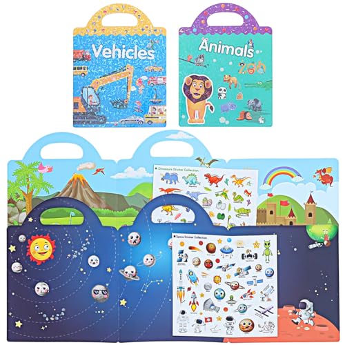 Kisangel 4 Sets DIY Aufkleber Kleinkinder Kinderaufkleber Stickerbuch Pädagogische Aufkleber Für Buchdekor Kinderaufkleber Buchaufkleber Wasserdichter PVC Verbundaufkleber von Kisangel