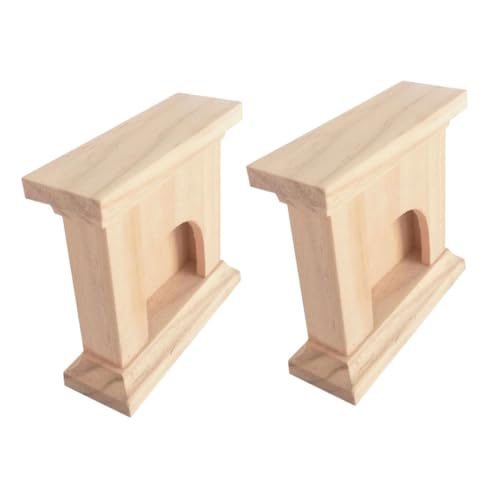 Kisangel 4 Stck Teiliges Miniatur Holzkamin Modell Realistische Imitation Natürliche Holzoptik Glatte Oberfläche Dekorativ für Puppenhaus Kleine Wohnung DIY Szene Langlebiges von Kisangel