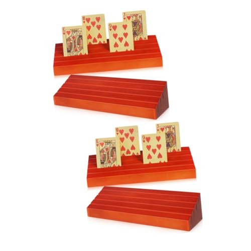 Kisangel 4 Stck. Spielkartensockel Aus Holz Spielkartenhalter Spielkartenständer Spielkartenfach Kartenhalter Für Kartenspiele Brückenkartenhalter Brown Kiefernholz von Kisangel