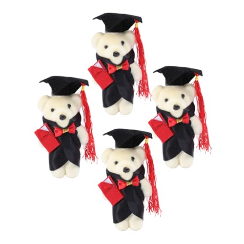 Kisangel 4 Stück Abschlussbärengeschenk Party Entzückendes Plüschbärenspielzeug Abschluss Bär Abschluss Stofftiere Bär Ornament Plüsch-abschlussbär- Schaum von Kisangel