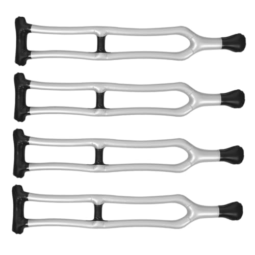 Kisangel 4 Stück Aufblasbarer Gehstock PVC Flexibel Verstellbar Realistische Requisite für Old Man Kostüm Party Fasching Bühne Zubehör Silber von Kisangel