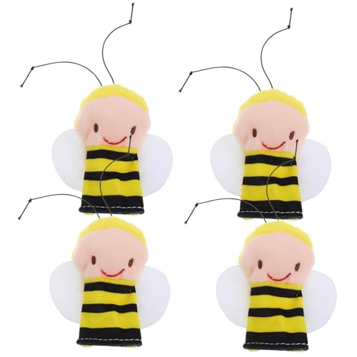 Kisangel 4 Stück Bienen-fingerpuppenspielzeug Fingerspielzeug Fingerpuppen Für Fingerpuppen Für Kleinkinder Tierische Handpuppe Fingerpuppen Fingerpuppen Plüsch von Kisangel