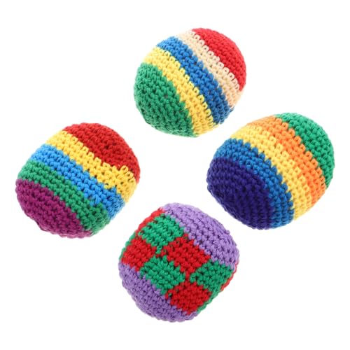 Kisangel 4 Stück Bunte Wurf und Jonglierbälle für Drinnen und Draußen Handgefertigte Spielzeuge für Kindergartenaktivitäten und Familienspiele von Kisangel